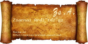 Zsarnai Arétász névjegykártya